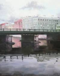 © Шихшабек Кадиев. Семеновский мост.Фонтанка.. Холст/масло.