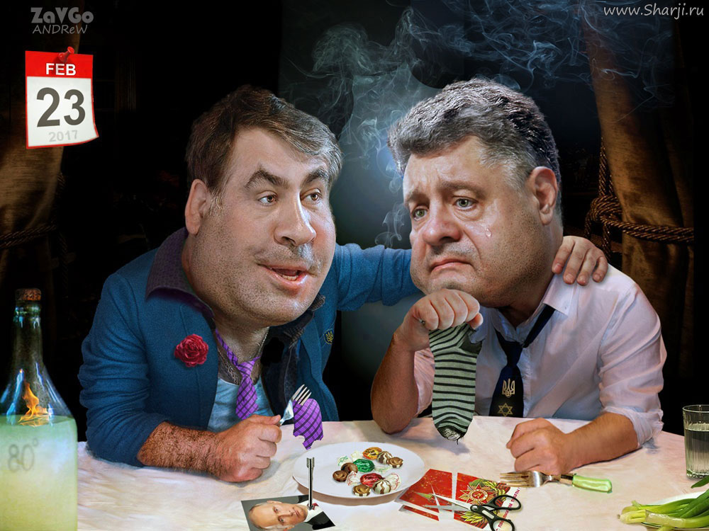 Порошенко и Саакашвили дружеский шарж | Andrew Zavgo