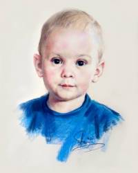© Алексей Точин. Детский портрет по фото. Бумага/пастель.