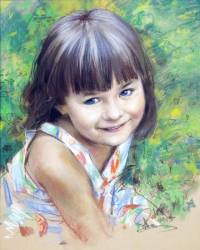 © Алексей Точин. Детский портрет пастелью. Бумага/пастель.